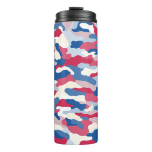 Red White & Blue Camouflage Thermosbecher