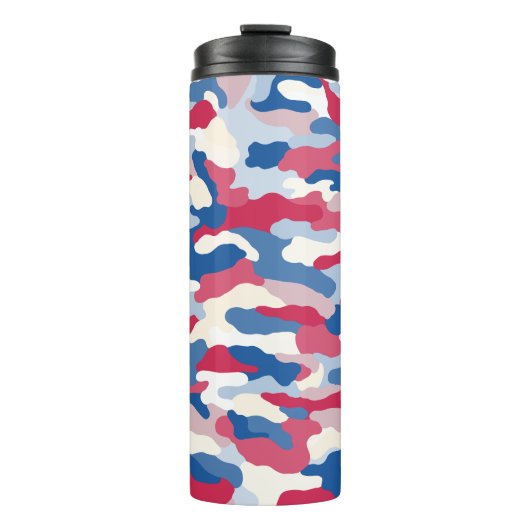 Red White & Blue Camouflage Thermosbecher (Vorderseite)