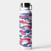 Red White & Blue Camouflage Trinkflasche (Rückseite)