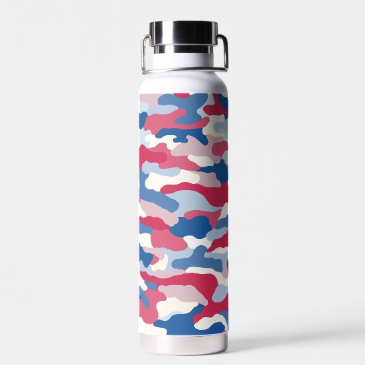 Red White & Blue Camouflage Trinkflasche (Rückseite)