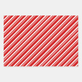 Red White & Blue Candy Cane Strip Holiday Geschenkpapier Set (Vorderseite 3)