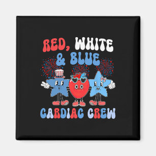 Red White Blue Cardiology Crew Cath Labrador 4t Magnet