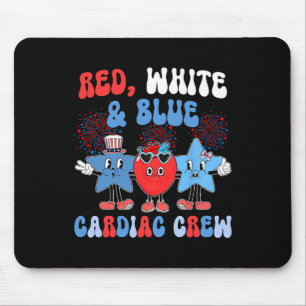 Red White Blue Cardiology Crew Cath Labrador 4t Mousepad
