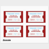 Red White Blue Carnival Danke Ticket Sticker (Blatt)