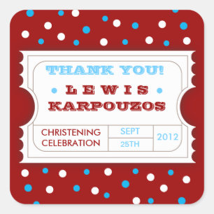 Red White Blue Carnival Danke Ticket Sticker