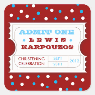 Red White Blue Carnival Eingeständnis eines Gefäll Quadratischer Aufkleber