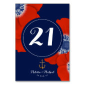 Red White & Blue Cascading Red Anemones Tischnummer (Vorderseite)