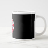 Red White & Blue Cat With American Flag Background Jumbo-Tasse (Rechts)