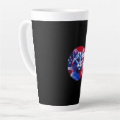 Red White & Blue Cat With American Flag Background Milchtasse (Linke Ecke)