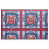Red White Blue Cherries Gingham Patchwork Quilt Stoff (Fat Quarter (45,7 x 55,9 cm))
