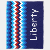 Red White Blue Chevron Custom Large Fleece Blanket (Vorderseite)