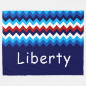 Red White Blue Chevron Custom Large Fleece Blanket (Vorderseite (Horizontal))