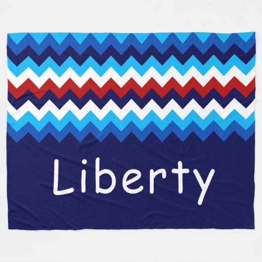 Red White Blue Chevron Custom Large Fleece Blanket (Vorderseite (Horizontal))