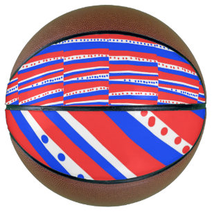 Red White Blue Circles Streifen Basketball