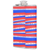 Red White Blue Circles Streifen Flachmann (Links)