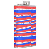 Red White Blue Circles Streifen Flachmann (Rechts)