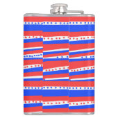 Red White Blue Circles Streifen Flachmann (Rückseite)