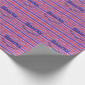 Red White Blue Circles Streifen Geschenkpapier (Ecke)