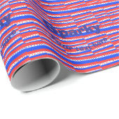Red White Blue Circles Streifen Geschenkpapier (Rolleneckpunkt)