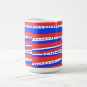 Red White Blue Circles Stripes Chili Kaffeetasse (Mittel)