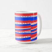 Red White Blue Circles Stripes Chili Kaffeetasse (VorderseiteRechts)