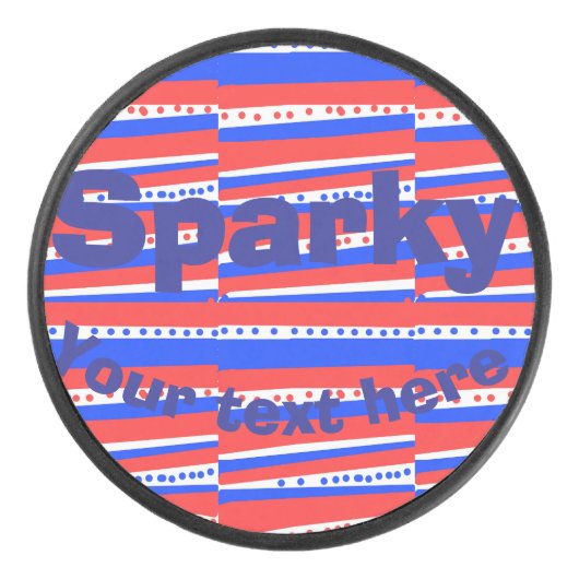 Red White Blue Circles Stripes  Eishockey Puck (Vorderseite)