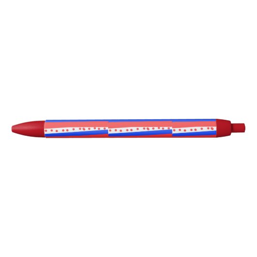Red White Blue Circles Stripes Kugelschreiber (Vorderseite)