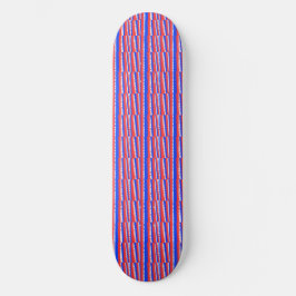 Red White Blue Circles Stripes Skateboard