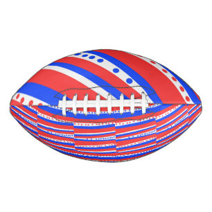 Red White Blue Circles Strips Football