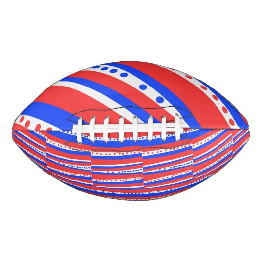Red White Blue Circles Strips Football (Vorderseite)