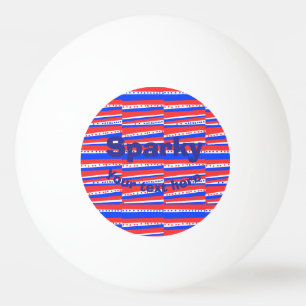 Red White Blue Circles Strips Pong Ball Tischtennisball