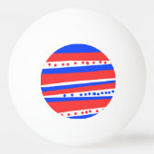 Red White Blue Circles Strips Pong Ball Tischtennisball (Rückseite)