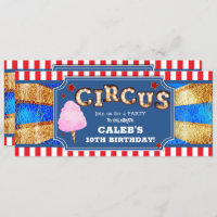 Red White Blue Circus Party Ticket