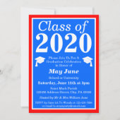 Red White Blue Class 2024 Abschluss Foto Einladung (Vorderseite)