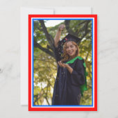 Red White Blue Class 2024 Abschluss Foto Einladung (Rückseite)