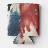 Red White Blue Cow Print Dosenkühler (Vorderseite)
