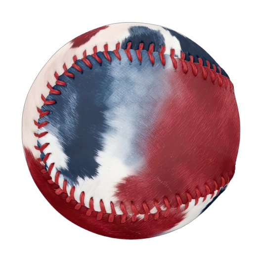 Red White Blue Cowhide Baseball (Vorderseite Links)