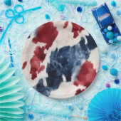 Red White Blue Cowhide Pappteller (Party)