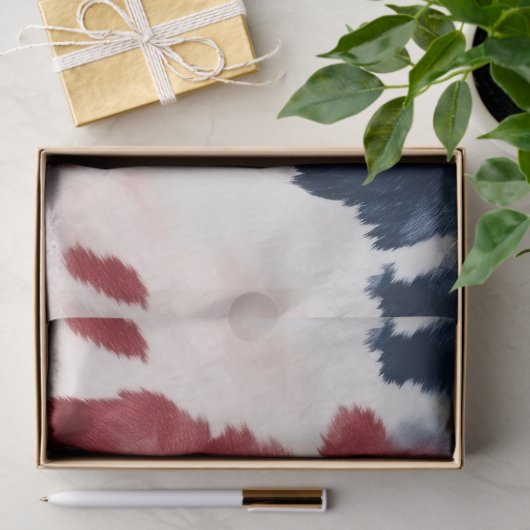 Red White Blue Cowhide Seidenpapier (Geschenk)