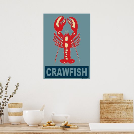 Red White Blue Crawfish Poster (Küche)