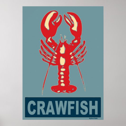 Red White Blue Crawfish Poster (Vorne)