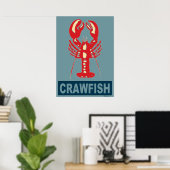 Red White Blue Crawfish Poster (Heimbüro)