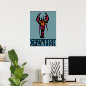 Red White Blue Crawfish Poster (Heimbüro)