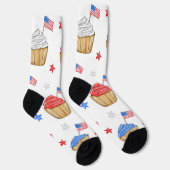 Red White Blue Cupcake Flag Star Patriotic Preppy Socken (Rechts)