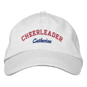 Red, White & Blue Custom Cheerleader's Hat Bestickte Kappe (Vorderseite)