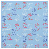 Red White Blue Customizable Designer Fabric - Hund Stoff (Muster)