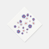 Red White Blue Daisy Blume Napkins Serviette (Ecke)
