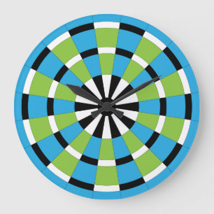 Red White & Blue Dartboard Große Wanduhr
