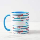 Red White Blue Dentist Zahnarzt Zahnbürste Zahnbür Tasse (Links)