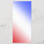 Red White & Blue Diagonal Ombre Hochzeitsempfang Menükarte (Rückseite)